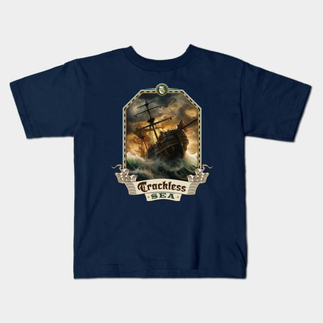 Trackless Sea Kids T-Shirt by MindsparkCreative